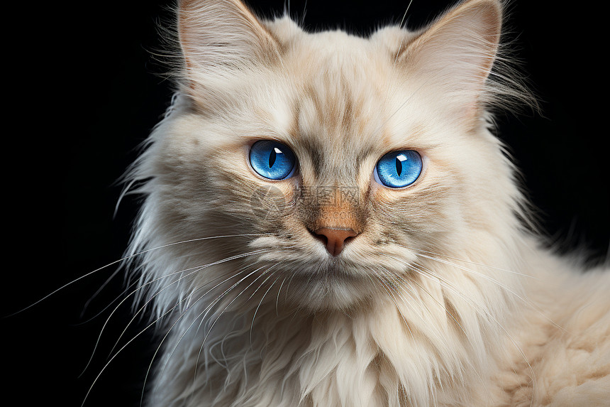 蓝色眼睛的白猫图片