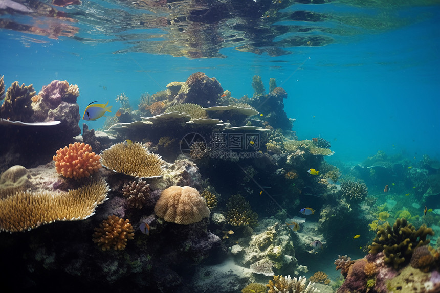 海洋中的珊瑚和礁湖图片