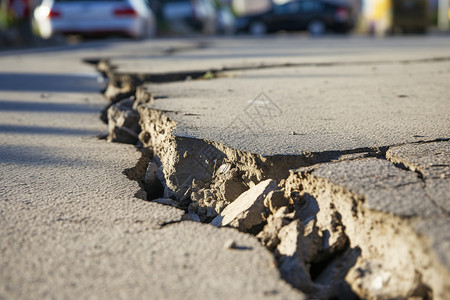 公路上的裂缝背景图片