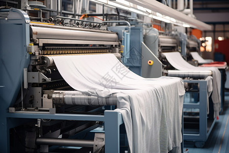 工业印刷织布机上的布料背景