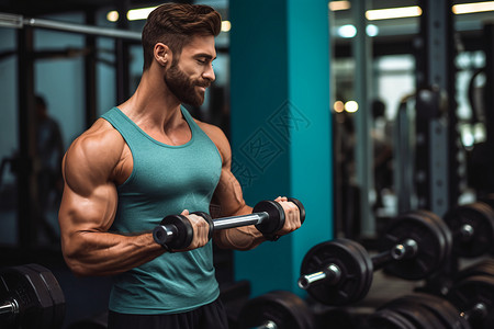 健身房里的肌肉男背景图片