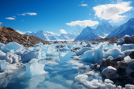 全球变暖素材慢慢融化的冰川背景