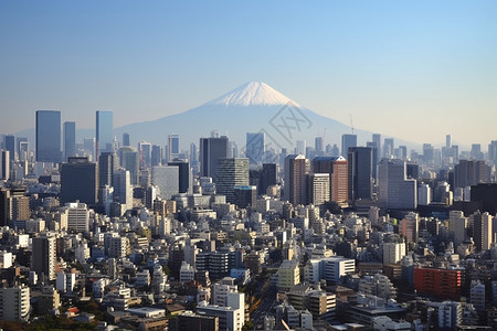 日本都市的地标建筑背景