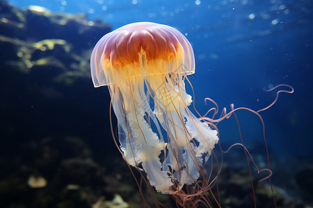 海洋动素材海洋中游动的水母背景
