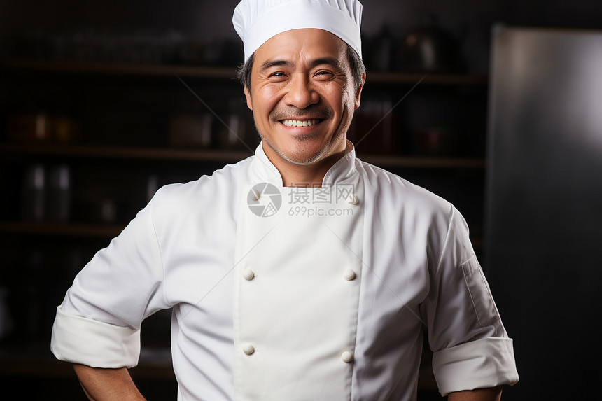 微笑的厨师图片