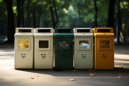 绿色保护的垃圾桶背景图片