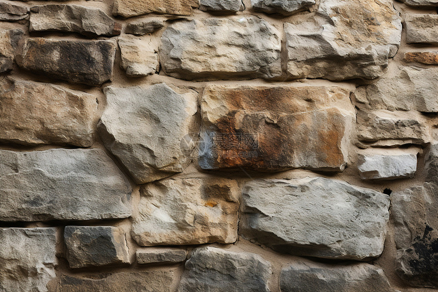 乡村古老的岩石墙壁背景图片