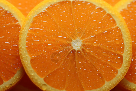 新鲜切片的橙子背景图片