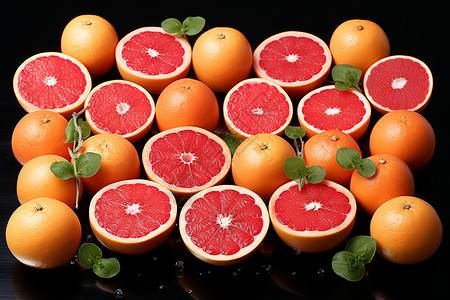 鲜果秋收的西柚水果背景图片