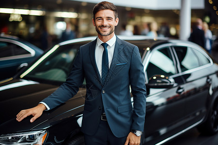 汽车销售的男人背景图片