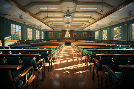 绿色的大学教室背景图片