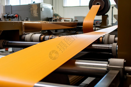 工厂车间中的印刷机器高清图片