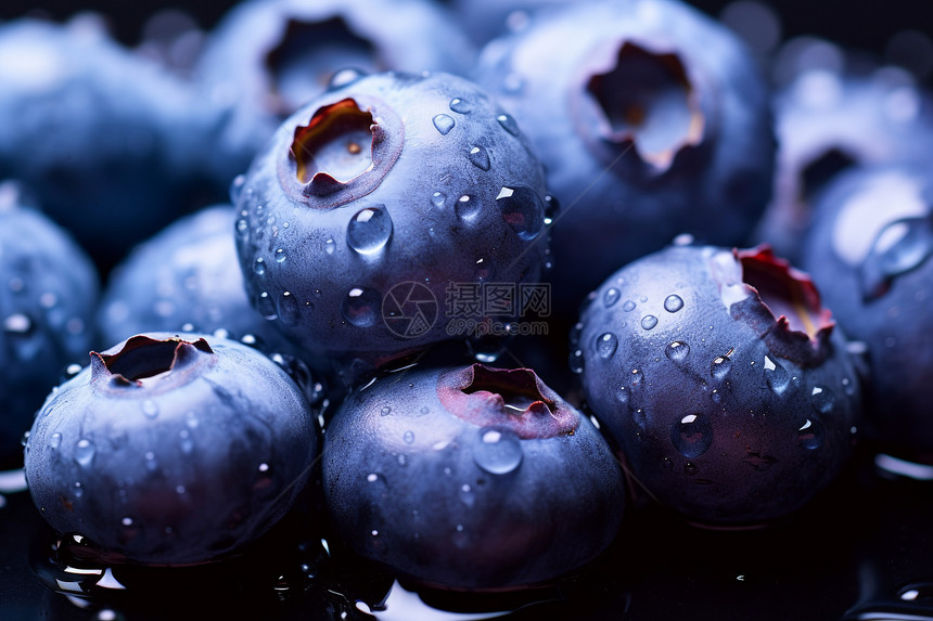 美味多汁的蓝莓果实图片