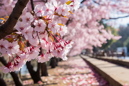 樱花季节浪漫的樱花背景