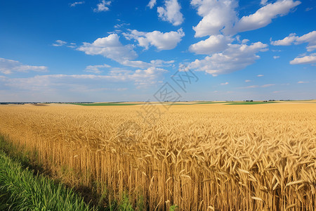 秋季田野中的麦子高清图片