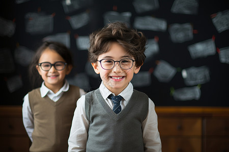 戴着眼镜的教育孩子背景图片