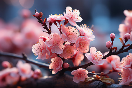 粉色桃花花瓣粉色桃花背景