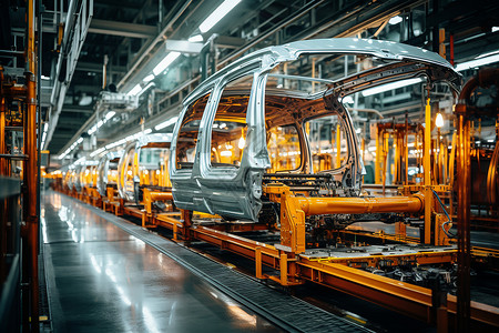 汽车生产制造工厂背景图片