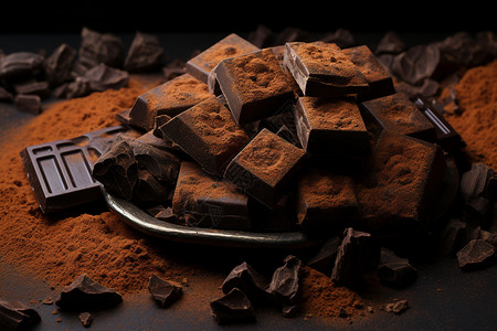 香醇巧克力传单新鲜制作的巧克力背景