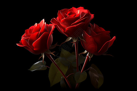 红玫瑰的诗意背景图片