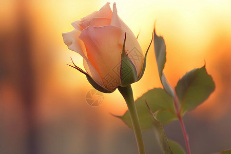 暮色浪漫的粉色玫瑰花朵背景图片