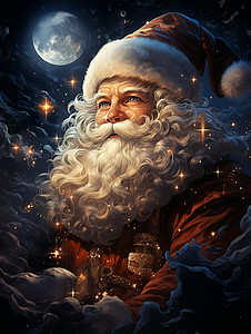 梦幻的圣诞老人背景图片