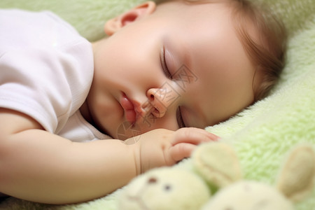 宝宝睡梦中的温馨时刻背景图片