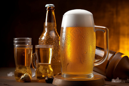 金色的啤酒背景图片