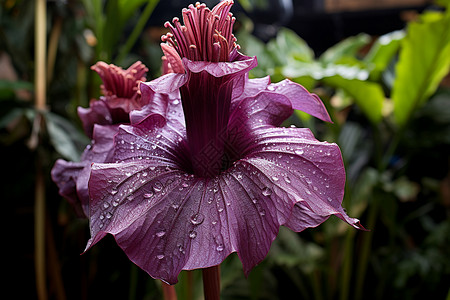 花园的紫色花朵背景图片