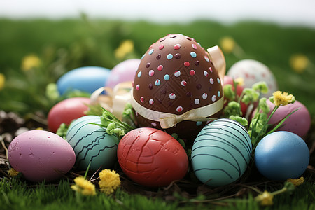 春天的欢乐彩蛋背景图片