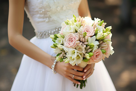 新娘手持花束高清图片