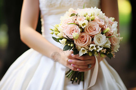 婚礼中的花束背景图片