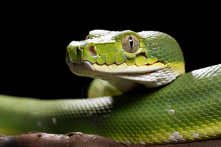 绿树上凶猛的蟒蛇动物背景图片