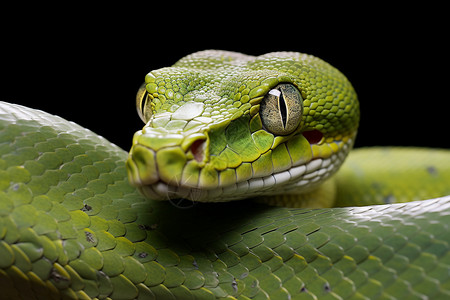 雨林中爬行的蟒蛇动物背景图片