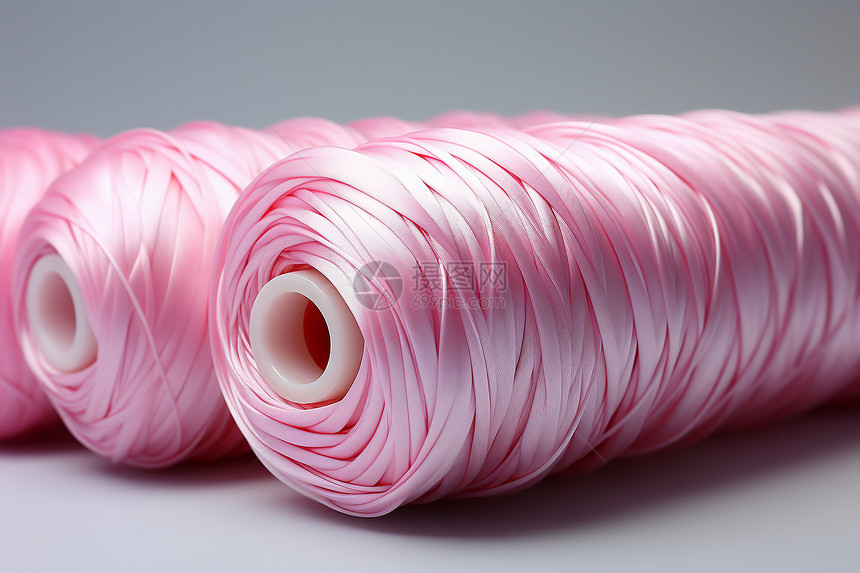 粉色的盘缠织线图片