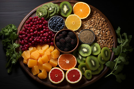 桌面上那个新鲜的水果背景图片