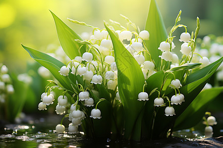 兰花叶子水铃兰花背景