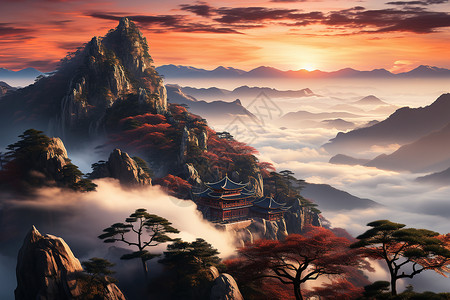 仙境山峰背景图片