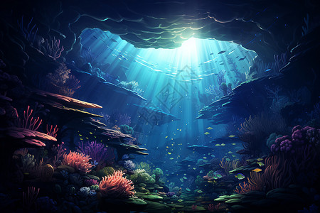 神奇的海底洞穴高清图片