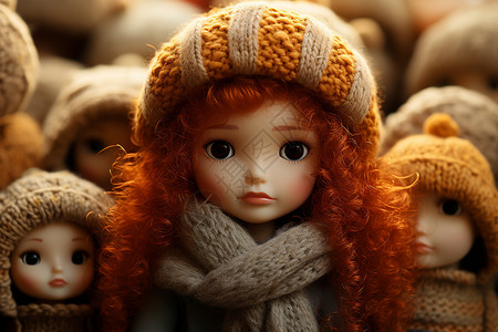红发帽子娃娃背景图片