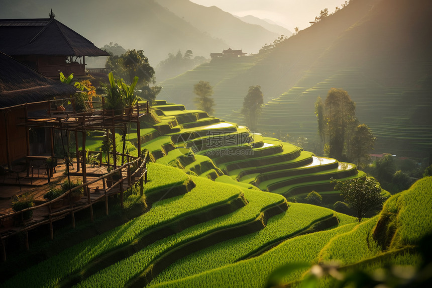 宁静乡村美景图片