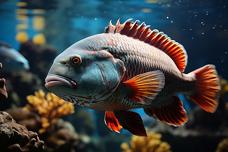 深海植物深海世界鱼背景