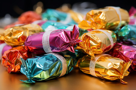 五颜六色的糖果包装背景图片