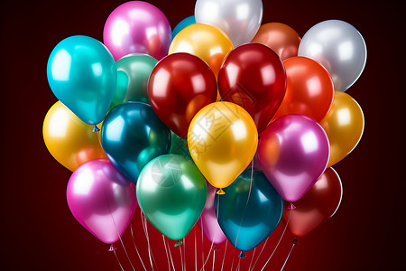漂浮气球装饰浪漫的彩色气球装饰背景