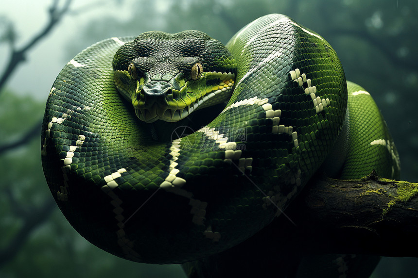 森林里面凶猛的蟒蛇图片