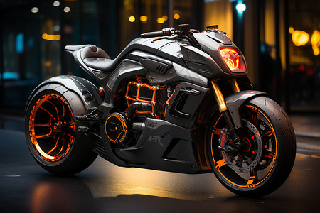 未来派炫酷科技摩托车背景图片