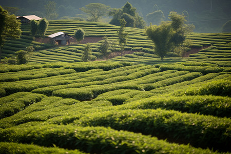 田园的茶园背景图片