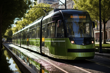绿色列车背景图片
