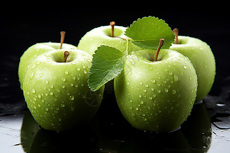 苹果上的水滴背景图片