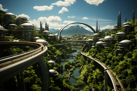 未来城市的建筑背景图片